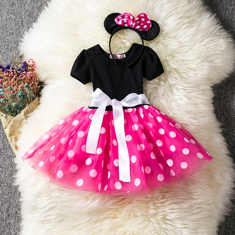 Minnie Birthday Dress-Rose Pink