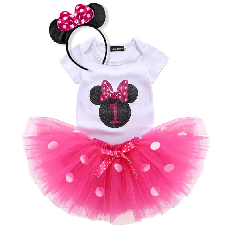 Minnie 1st Birthday Set-Pink