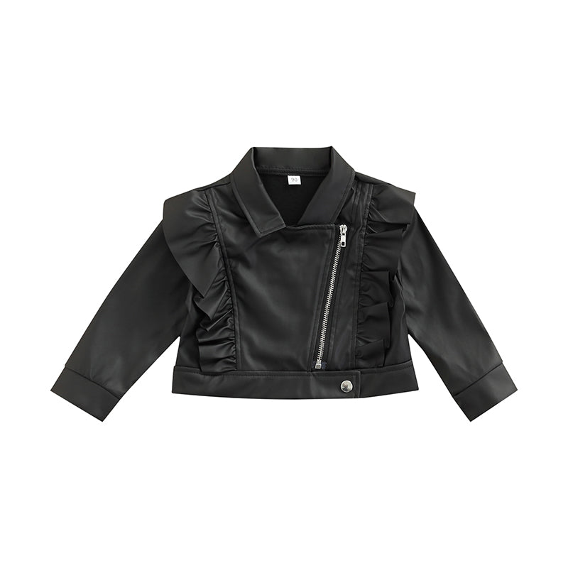 Leather Look Frill Jacket