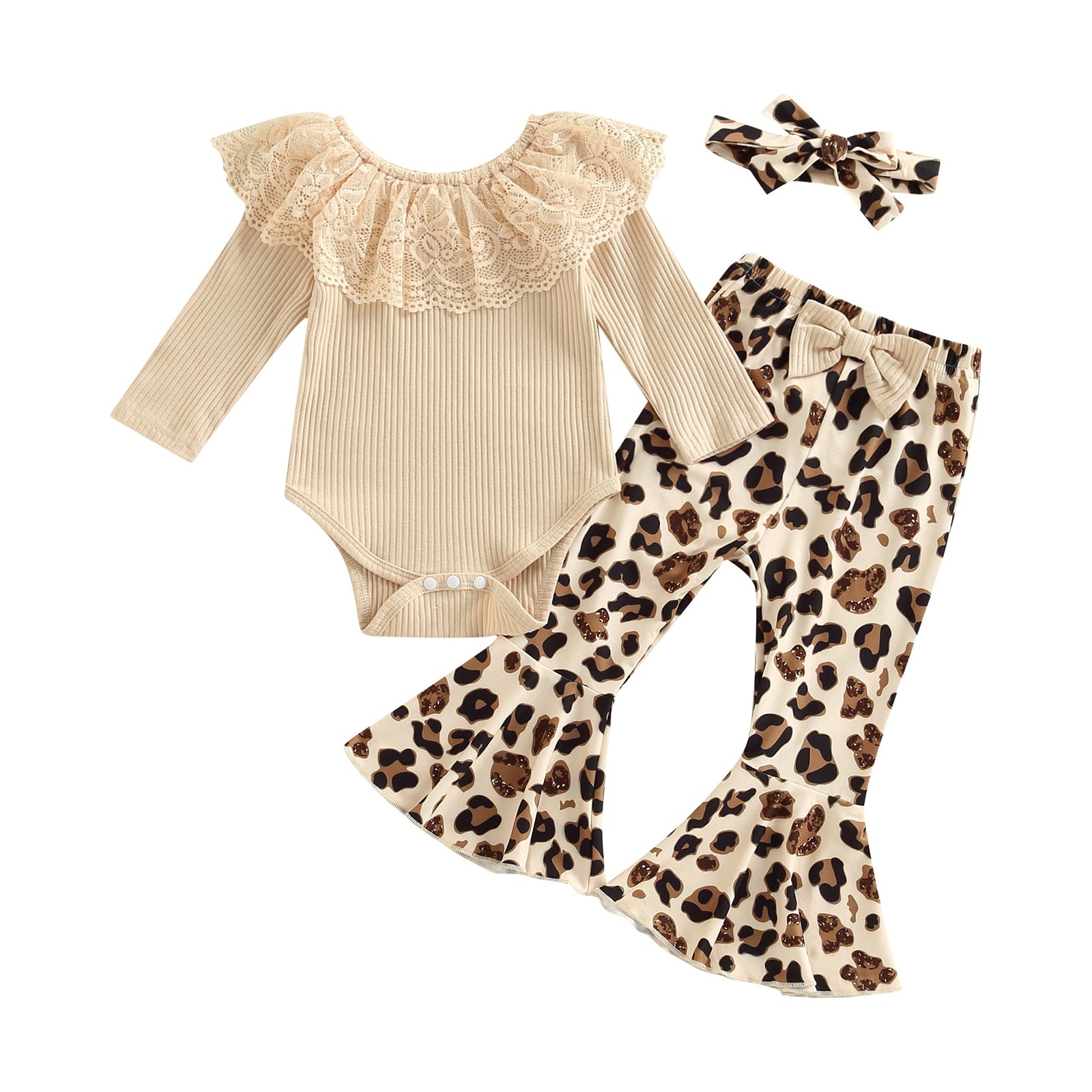 Leopard Flare Pants Set