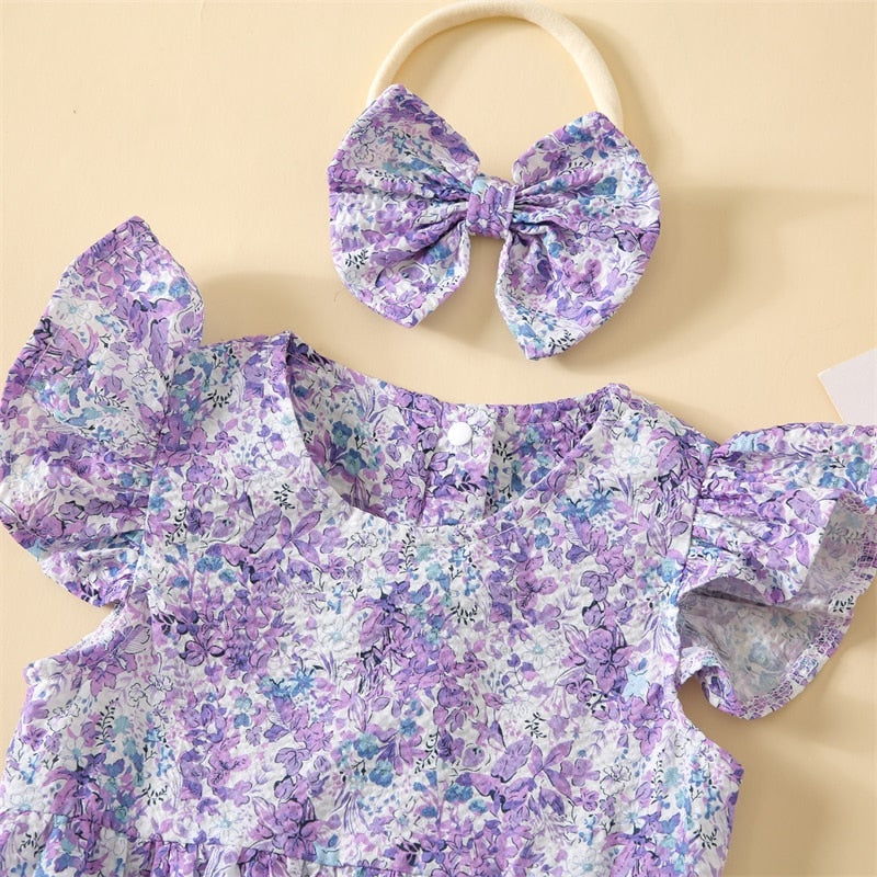 Purple Flutter Romper