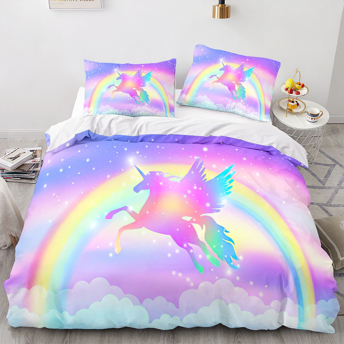 Rainbow Unicorn Duvet Cover Set