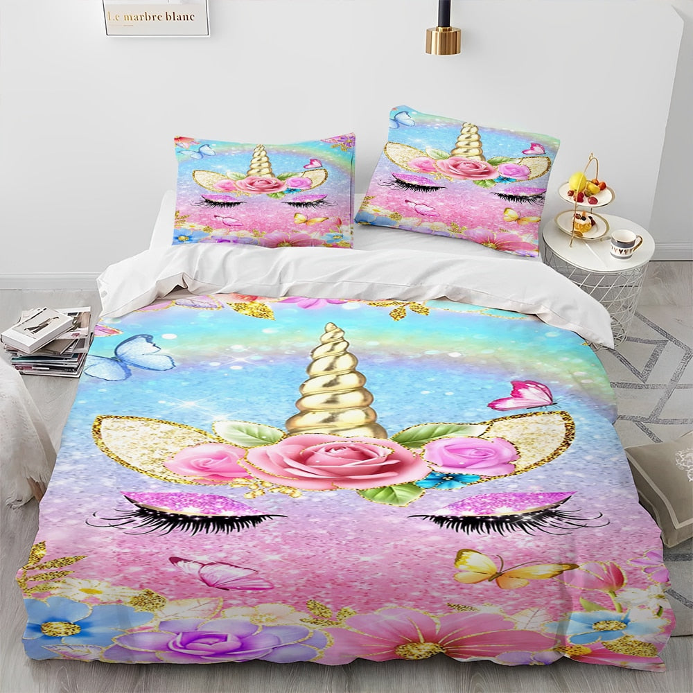 Pink Unicorn Bedding Set