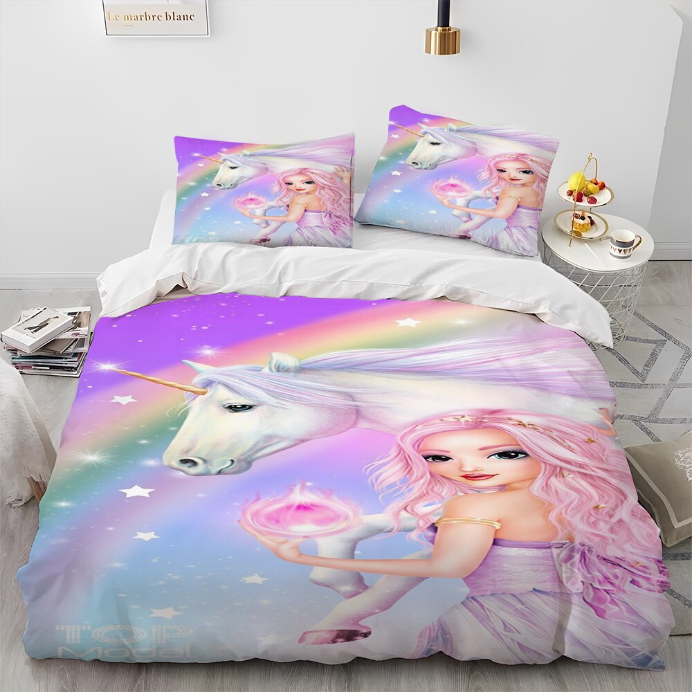 Girl with Unicorn Bedding Set