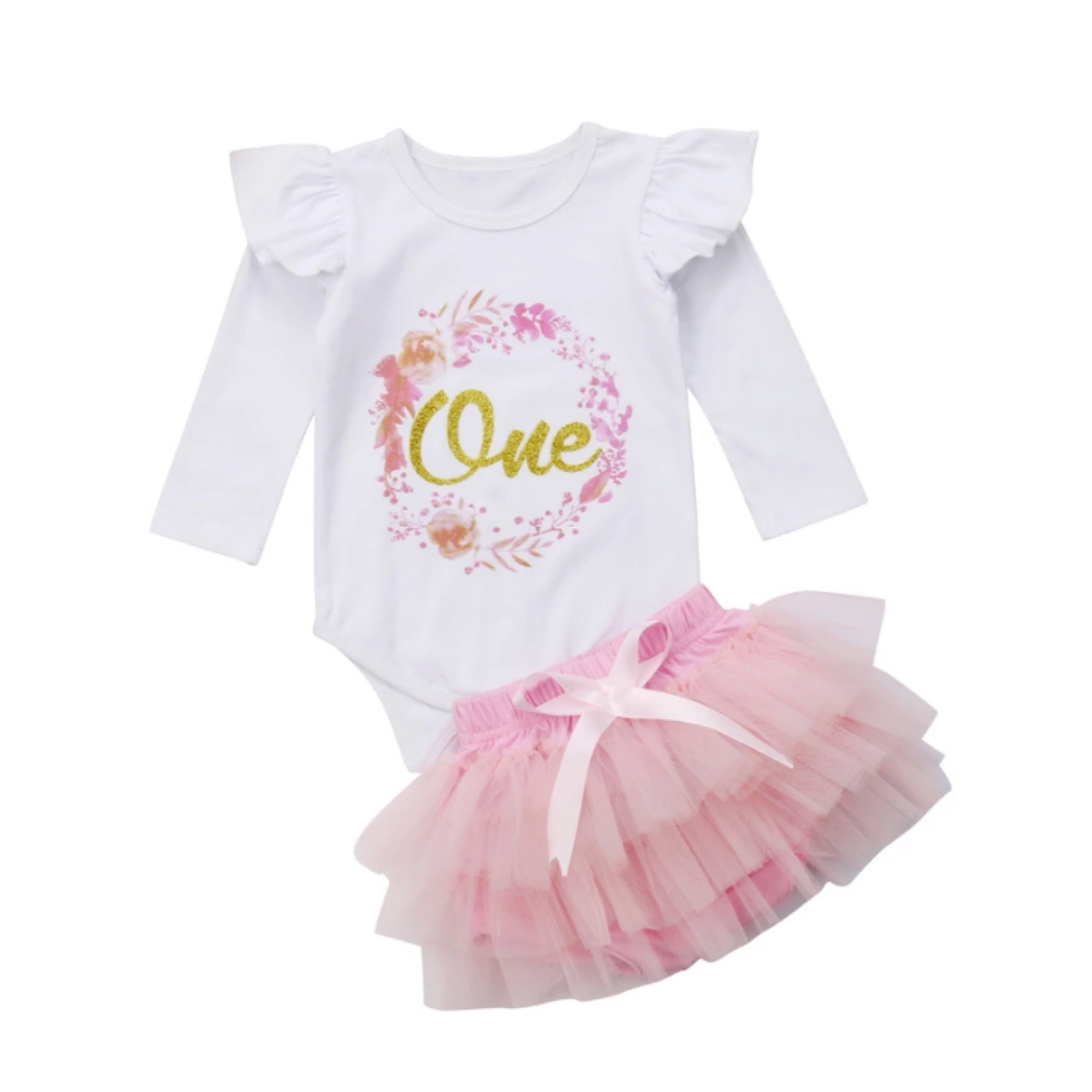 One Pink Birthday Tutu Set