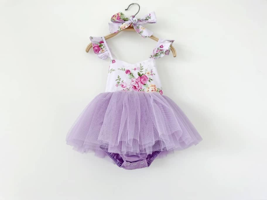 Lucy Tutu Romper- Purple