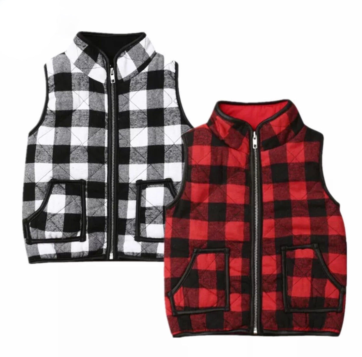 Plaid Puffy Vest