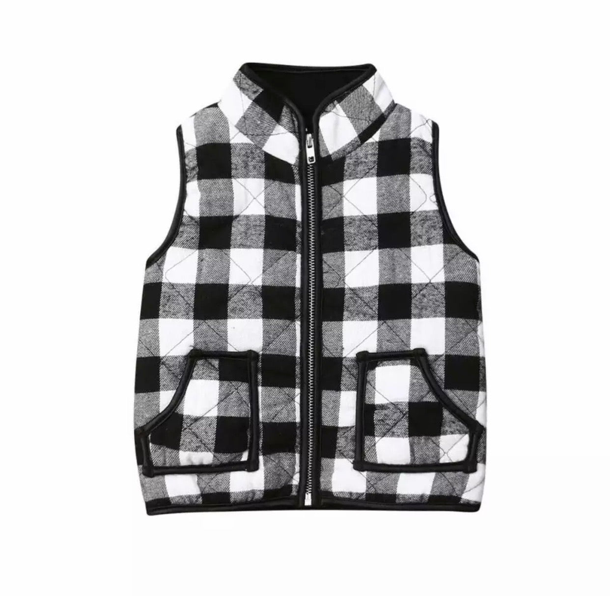 Plaid Puffy Vest