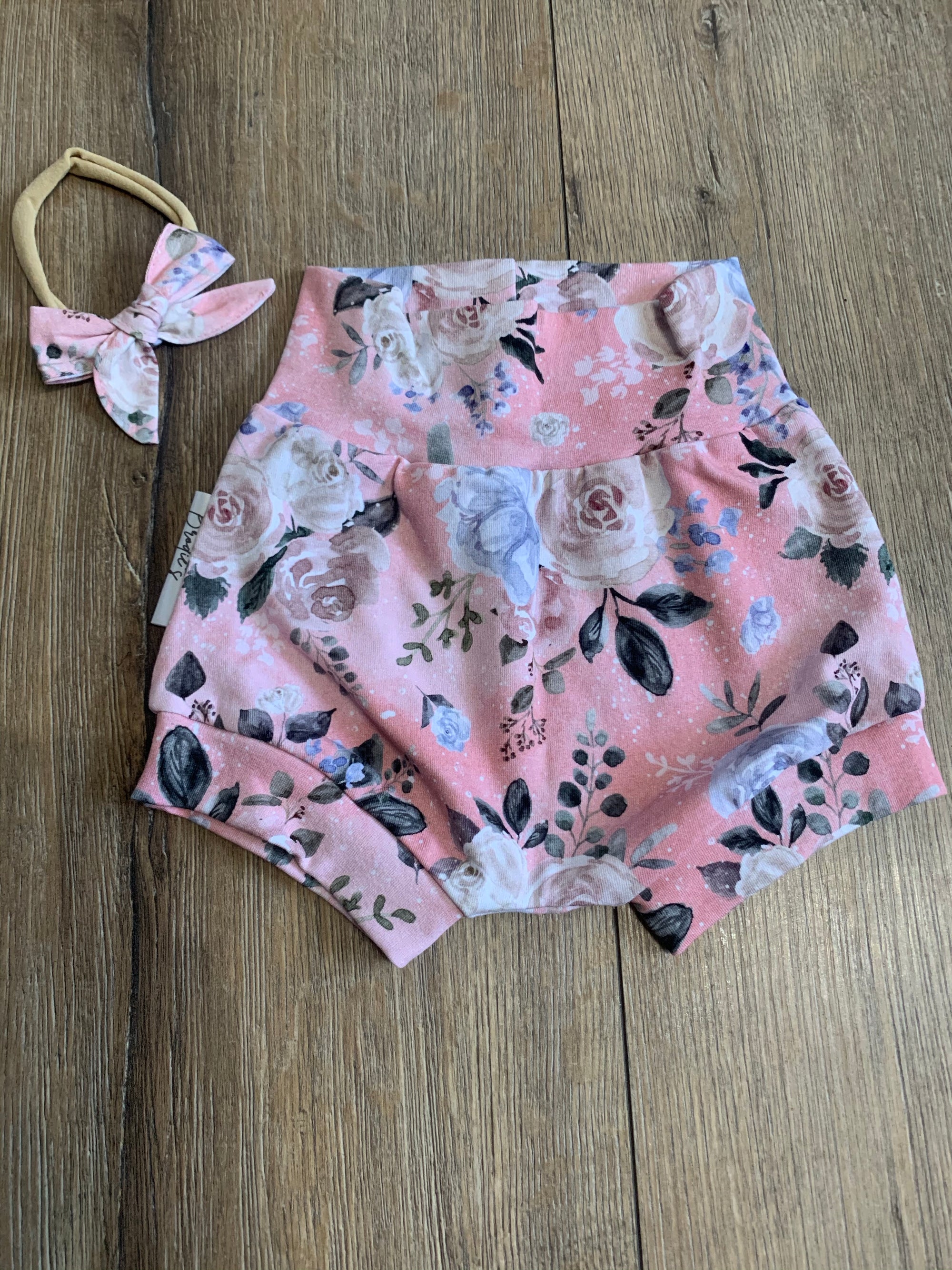 Handmade Pink Shorties and Bow Set