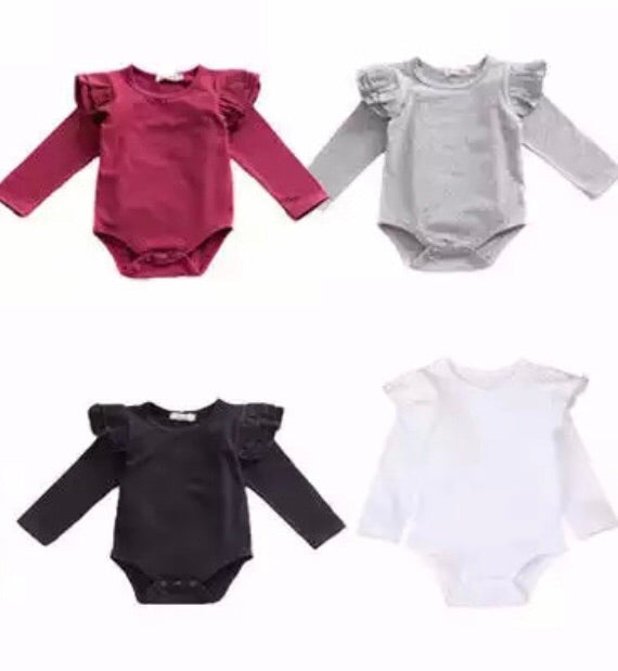 Long Sleeve Flutter Romper