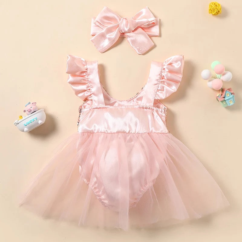 Peach Sparkle Tutu Romper