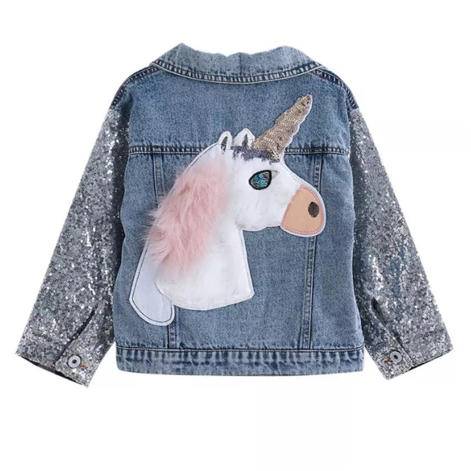 Sparkle Denim Unicorn Jacket