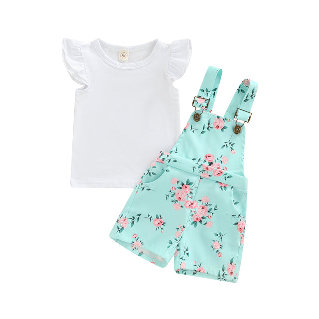 Sally Floral Overalls Set 2 Colours