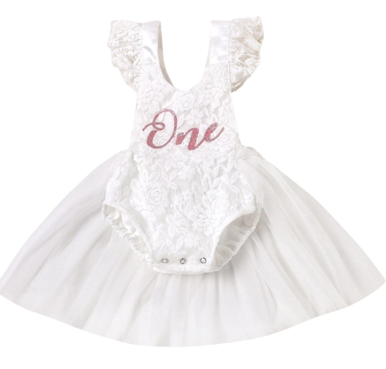 ribbons and lace one birthday romper