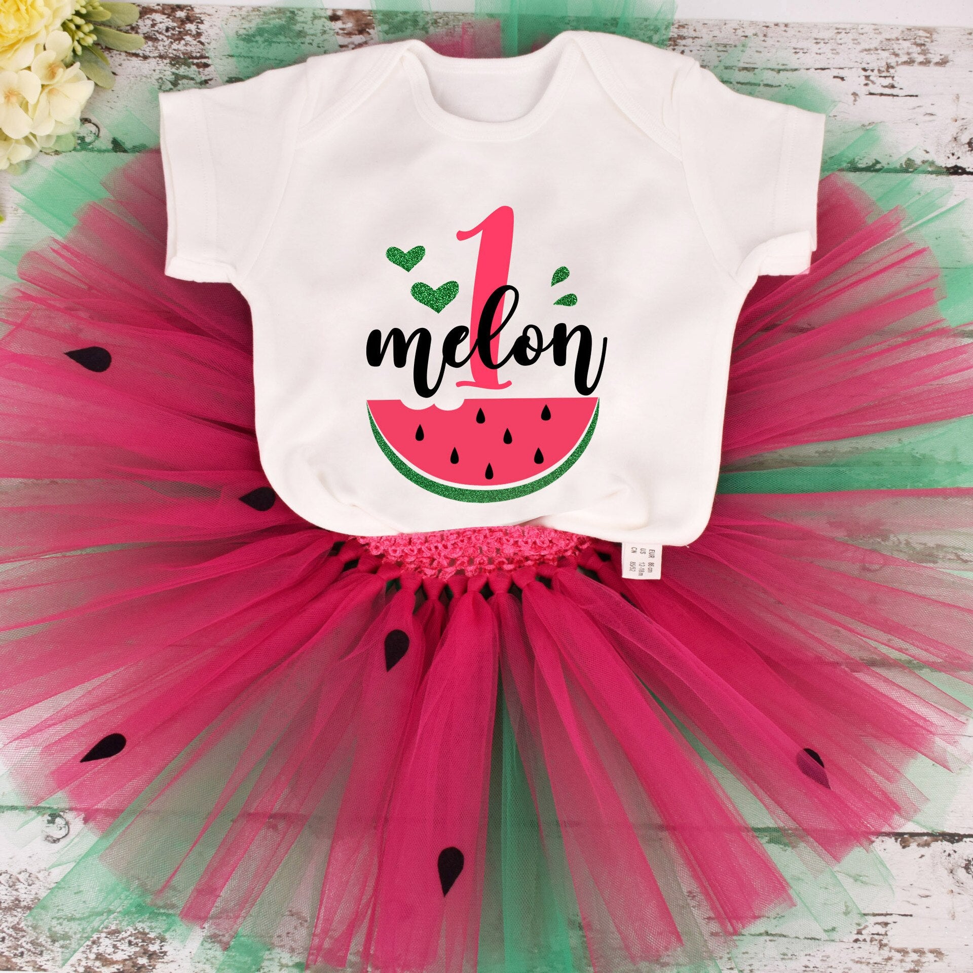 sweet watermelon first birthday set pink